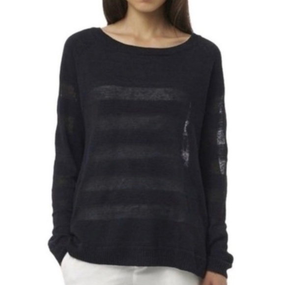 Vince Navy Linen Crew Neck Sweater Fits XS-Med - Picture 1 of 11